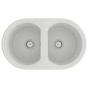 vidaXL Keukenwasbak Wit 78 x 47 x 20.5 cm Graniet