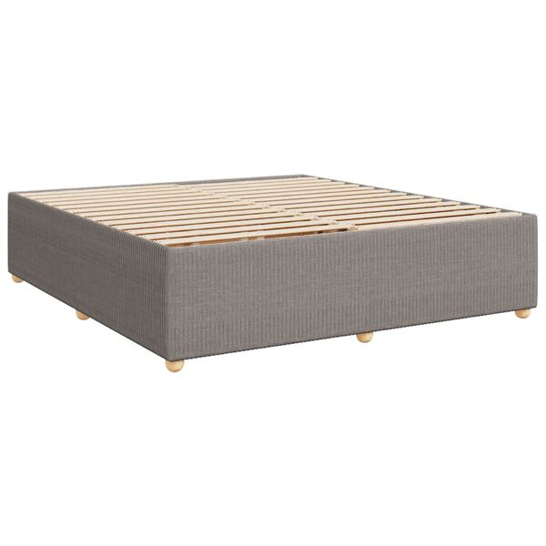 vidaXL Bedframe zonder matras stof taupe 200x200 cm