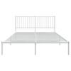 vidaXL Bedframe met hoofdbord metaal wit 150x200 cm