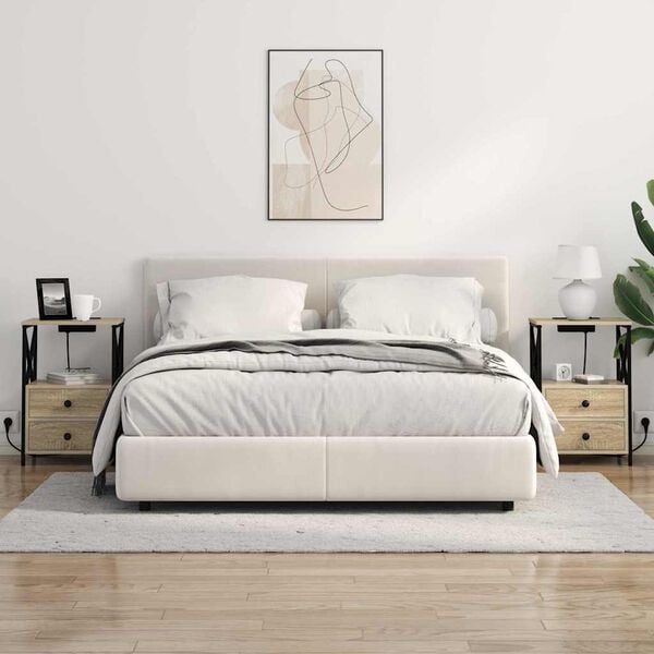 vidaXL Nachtkastje met lade Sonoma Eiken 40 x 31 x 60 cm Bewerkt hout