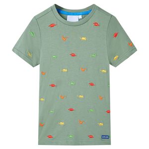 vidaXL Kindershirt met korte mouwen 116 kakikleurig