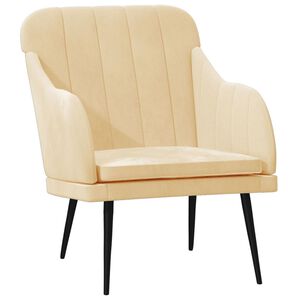 vidaXL Fauteuil 63x76x80 cm fluweel crèmekleurig