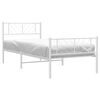 vidaXL Bedframe met hoofd- en voeteneinde metaal wit 80x200 cm