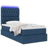 vidaXL Opbergbed met LED met matras Blauw 90 x 190 cm Polyester
