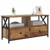 vidaXL TV-kast Oud Hout 90 x 33 x 45 cm Engineered hout en staal