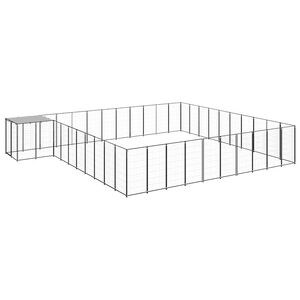 vidaXL Hondenkennel 31,46 m&sup2; staal zwart