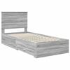 vidaXL Bedframe met hoofdeinde Grijs Sonoma 90 x 190 cm Bewerkt hout
