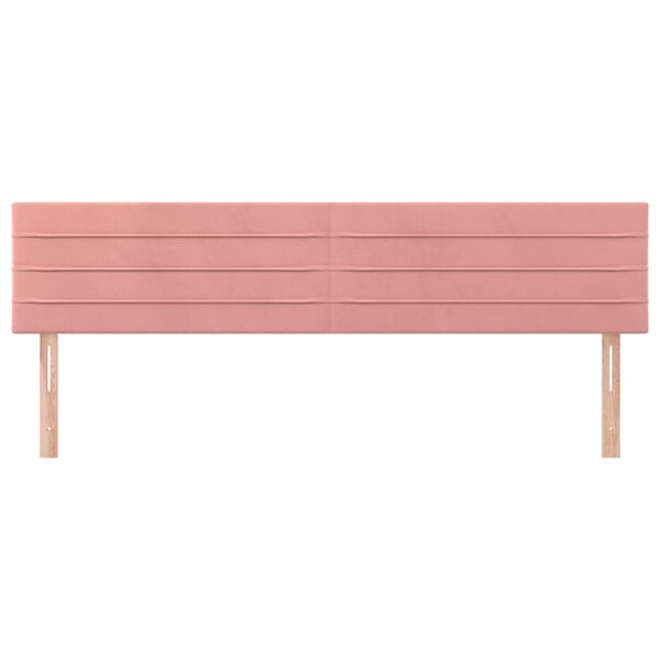 vidaXL Hoofdborden 200x5x78/88 cm fluweel roze