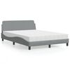 vidaXL Bed met matras "Dover" stof lichtgrijs 140x190 cm