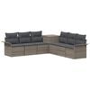 vidaXL Bankstel 7 st Grijs en Donkergrijs Poly Rattan en Staal