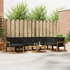 vidaXL Buiten bankenset met kussen 9 pcs Natuurlijk en Zwart