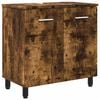 vidaXL Badkamer Waskom Gerookt eiken 60 x 35 x 60 cm Bewerkt hout