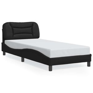 vidaXL Bedframe zonder matras "Hvar" kunstleer zwart 80x200 cm