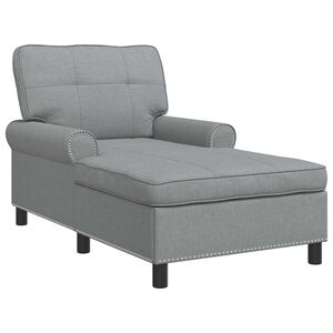 vidaXL Chaise Lounge met kussen Lichtgrijs 91 x 157 x 91 cm Stof