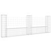 vidaXL Schanskorf U-vormig met 3 palen 260x20x100 cm ijzer