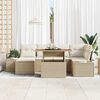 vidaXL Tuin Sofa Set met opslag 7 pcs Beige Poly riet