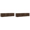 vidaXL Wandkasten 2 st 75x18x16,5 cm bewerkt hout bruin eikenkleur