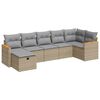 vidaXL 7-delige Loungeset met kussens poly rattan beige