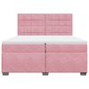vidaXL Boxspring met matras fluweel roze 200x200 cm