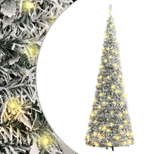 vidaXL Kunstkerstboom pop-up met sneeuw 100 LED's 150 cm