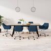 vidaXL Eetkamerstoelen draaibaar 6 st stof blauw