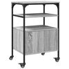 vidaXL Printerkastje 3-laags 50x40x76 cm bewerkt hout grijs sonoma