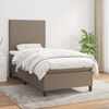 vidaXL Boxspring met matras stof taupe 90x200 cm