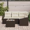vidaXL Tuinbankenset met kussen 5 pcs Bruin en Crème poly rattan