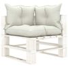 vidaXL 7-delige Loungeset met beige kussens pallet hout