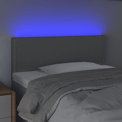 vidaXL Hoofdbord LED 80x5x78/88 cm stof lichtgrijs