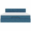 vidaXL Ottoman bed met matras en LED's 180x200 cm fluweel donkerblauw