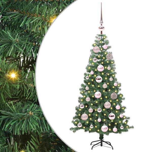 vidaXL Kerstboom met 150 LED met standaard Groen 120 cm PVC