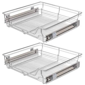 vidaXL Draadmanden uittrekbaar 2 st 600 mm zilverkleurig