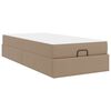 vidaXL Bedframe met matras met matras 2 pcs Tan PVC