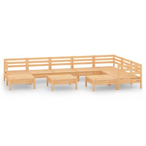 vidaXL 10-delige Loungeset massief grenenhout