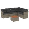 vidaXL 7-delige Loungeset met kussens poly rattan grijs