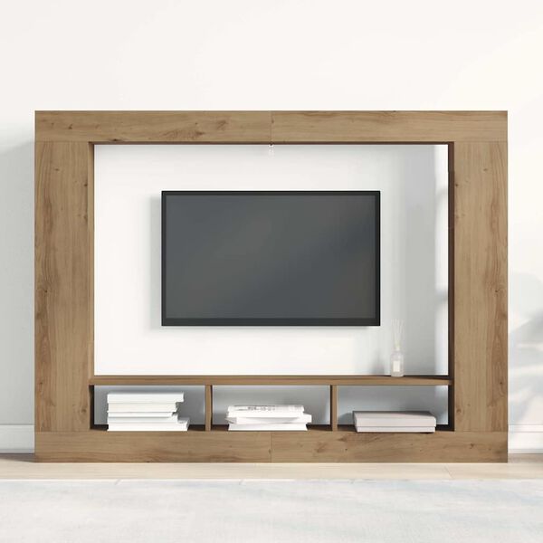 vidaXL TV-kast artisanaal eikenkleurig 152 x 22 x 113 cm Bewerkt hout