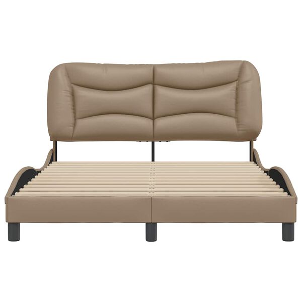 vidaXL Bedframe zonder matras "Hvar" kunstleer cappucinnokleurig 140x190 cm