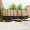 vidaXL Buiten bankenset 22 pcs Natuurlijk en Zwart Massief Acaciahout