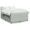 vidaXL Boxspring met matras fluweel lichtgrijs 160x200 cm