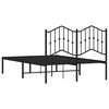 vidaXL Bedframe met hoofdbord metaal zwart 120x190 cm