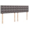 vidaXL Boxspring met matras kunstleer grijs 180x200 cm