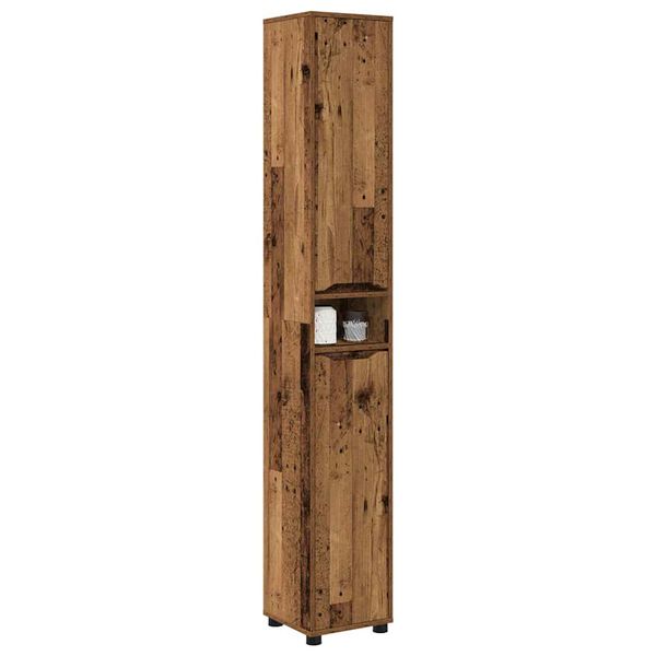 vidaXL Badkamer Kast Oud Hout 30,5 x 30 x 195 cm Bewerkt hout