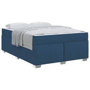vidaXL Bedframe met matras Blauw 140 x 200 cm Stof