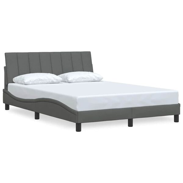vidaXL Bedframe zonder matras "Hanko" stof donkergrijs 140x200 cm