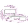 vidaXL Bedframe met Gevoerd Hoofdgedeelte Lichtgrijs 135 x 190 cm