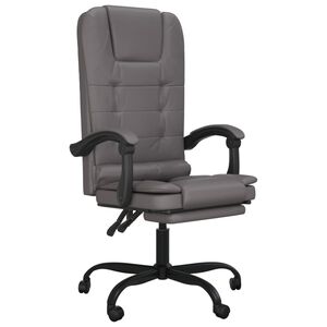 vidaXL Massage Relaxfauteuil voor op kantoor grijs kunstleer