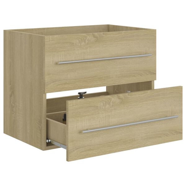 vidaXL Wastafelkast 60x38,5x48 cm bewerkt hout sonoma eikenkleurig