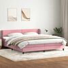vidaXL Boxspring met matrassen fluweel roze 180x210 cm