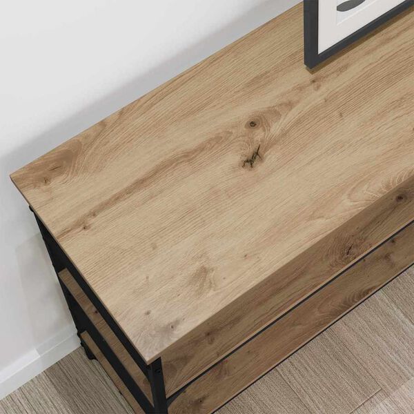 vidaXL Wandtafel artisanaal eikenkleurig 100 x 32 x 75 cm Bewerkt hout